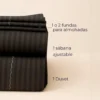 Juego de duvet premium negro Casa LiLe