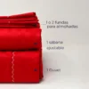 Juego de duvet premium rojo Casa LiLe