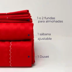 Juego de duvet premium rojo Casa LiLe