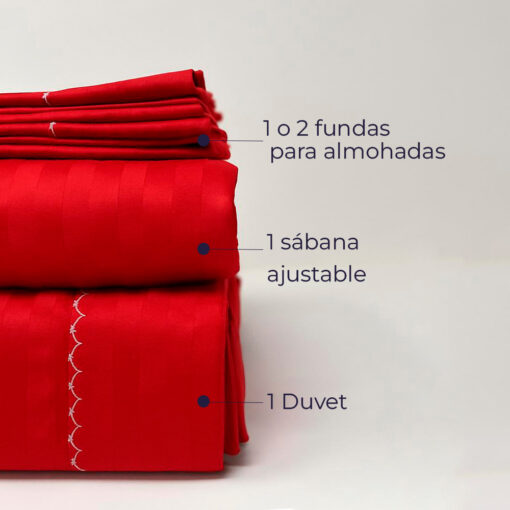 Juego de duvet rojo