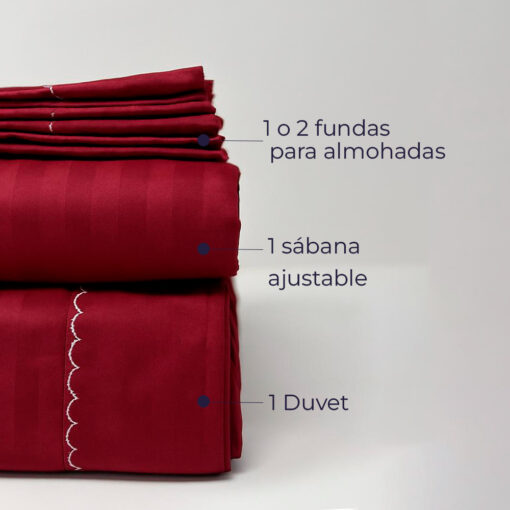 Juego de duvet vinotinto
