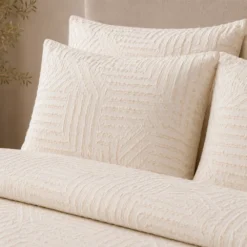 Duvet + Fundas Jacquard 300 Hilos Polialgod n Arena Dise o Geom trico Casa LiLe