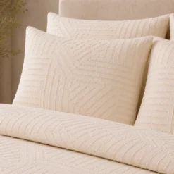Duvet + Fundas Jacquard 300 Hilos Polialgod n Beige Dise o Geom trico Casa LiLe