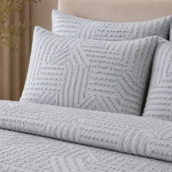 Duvet + Fundas Jacquard 300 Hilos Polialgod n Gris Dise o Geom trico Casa LiLe