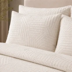 Duvet + Fundas Jacquard 300 Hilos Polialgod n Marfil Dise o Geom trico Casa LiLe
