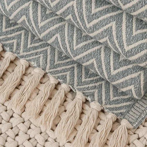 Manta Masai Zig Zag Gris Claro Casa LiLe