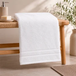 Toalla de Cuerpo Blanca 100% Algod n 640G | Dise o Doble L nea 78x160 cm Casa LiLe