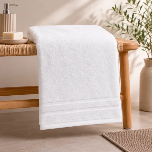 Toalla de Cuerpo Blanca 100% Algod n 640G | Dise o Doble L nea 78x160 cm Casa LiLe