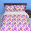 Combo duvet más plumón hojas morado