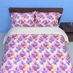 Combo duvet más plumón hojas morado