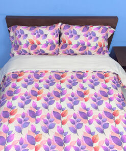 Combo duvet más plumón hojas morado