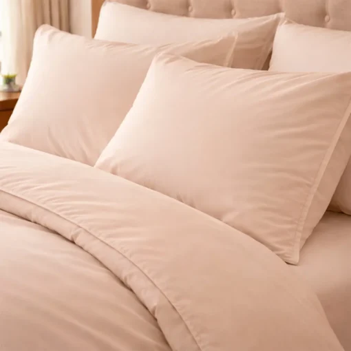 Duvet Hotelero Beige 144 Hilos Polialgod n 50/50 + Fundas Casa LiLe