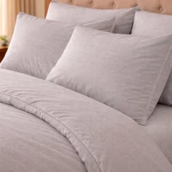 Duvet Hotelero Gris 144 Hilos Polialgod n 50/50 + Fundas Casa LiLe