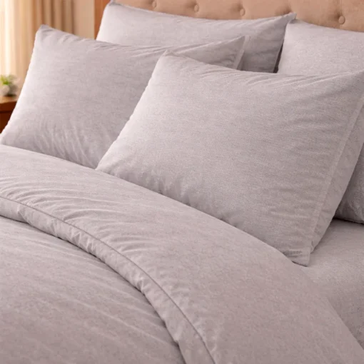 Duvet Hotelero Gris 144 Hilos Polialgod n 50/50 + Fundas Casa LiLe