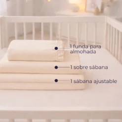 Juego de s banas beige con boleros para cuna Casa LiLe