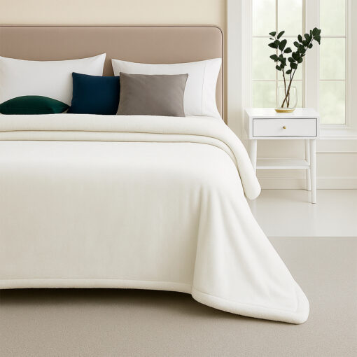 Cobija piel de conejo sintética blanca