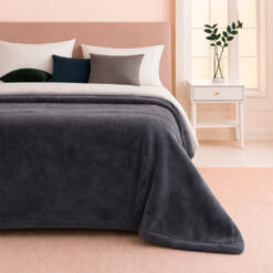 Cobija piel de conejo sintética gris oscuro