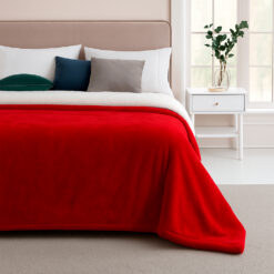 Cobija piel de conejo sintética roja