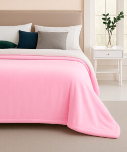 Cobija piel de conejo sintética rosada