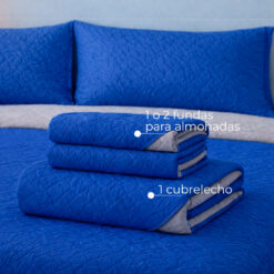 Alternative view of Cubrelecho Infantil Doble Faz Azul Rey y Gris