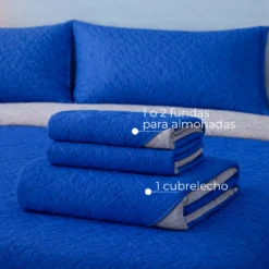 Cubrelecho Infantil Doble Faz Azul Rey y Gris Casa LiLe