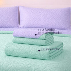 Alternative view of Cubrelecho Infantil Doble Faz Lila y Verde Menta