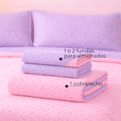 Alternative view of Cubrelecho Infantil Doble Faz Rosado y Lila