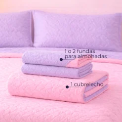 Cubrelecho Infantil Doble Faz Rosado y Lila Casa LiLe