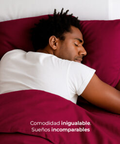 juego de duvet más plumón vinotinto