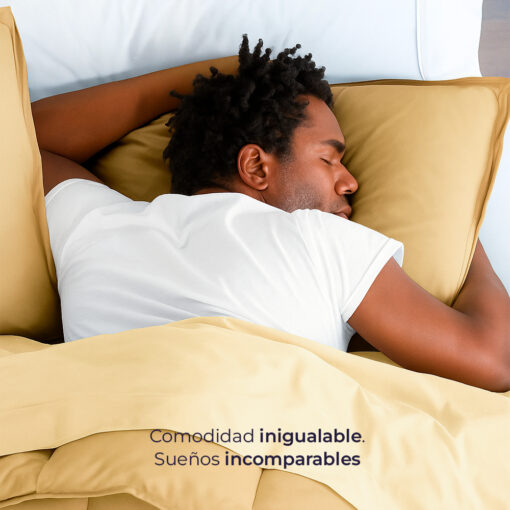 juego de duvet más plumón oro