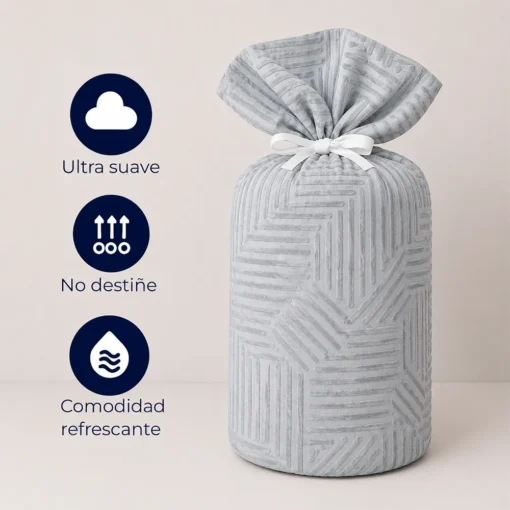 Duvet + Fundas Jacquard 300 Hilos Polialgod n Gris Dise o Geom trico Casa LiLe