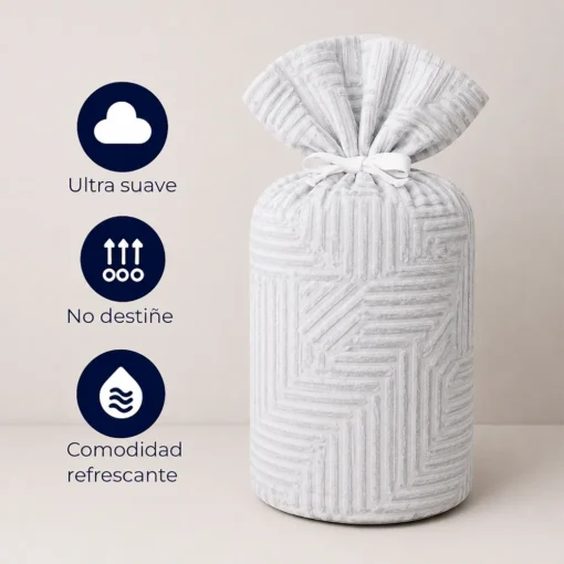 Duvet + Fundas Jacquard 300 Hilos Polialgod n Plata Dise o Geom trico Casa LiLe