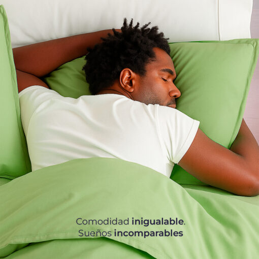 Juego de duvet más plumón verde manzana