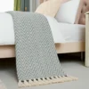Manta Masai Zig Zag Gris Claro Casa LiLe