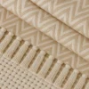 Pie de Cama Decorativo Zig Zag Beige con Flecos Casa LiLe