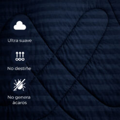 Alternative view of Plumón Azul Oscuro Embozado Premium + Set Fundas