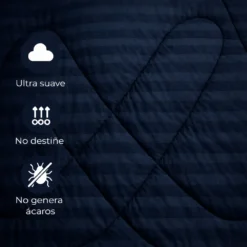 Plum n Azul Oscuro Embozado Premium + Set Fundas Casa LiLe