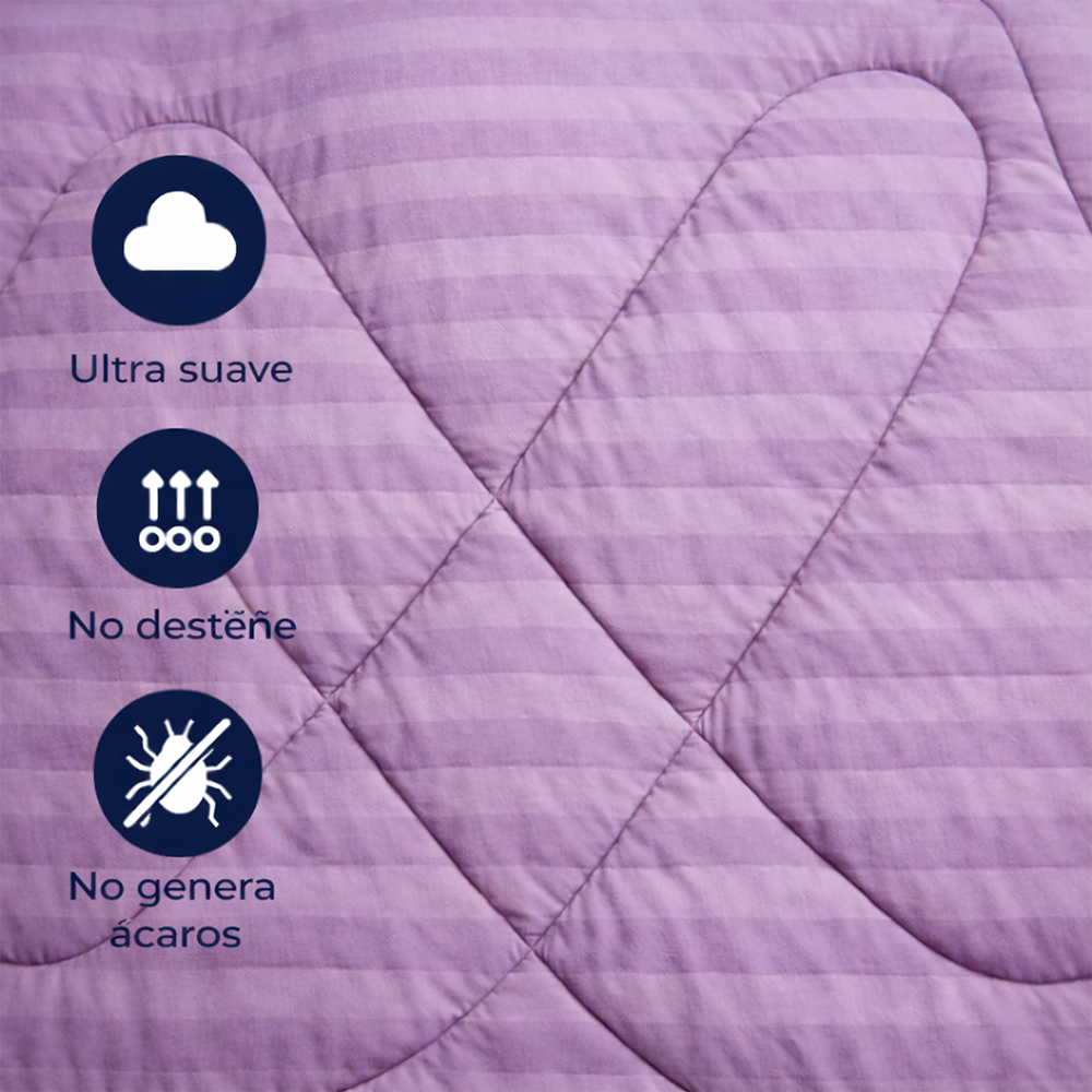 Plumón Lila Embozado Premium + Set Fundas - Imagen 2