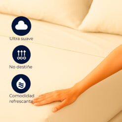 Juego de sábanas algodón beige