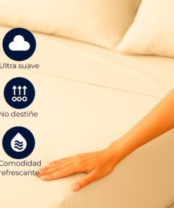 Juego de sábanas algodón beige