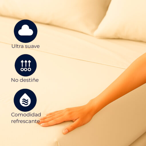 Juego de sábanas algodón beige