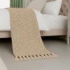 Pie de Cama Decorativo Zig Zag Beige con Flecos Casa LiLe