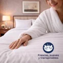 Duvet Hotelero Blanco 144 Hilos Polialgod n 50/50 + Fundas Casa LiLe