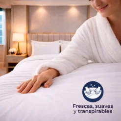 Duvet Hotelero Blanco 300 Hilos Polialgod n 60/40 + Fundas Casa LiLe