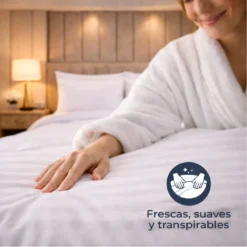 Duvet Hotelero Blanco 300 Hilos Polialgod n Premium 60/40 + Fundas Casa LiLe