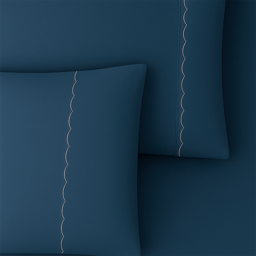 Juego de Sábanas 300 Hilos Azul Petróleo - Imagen 7