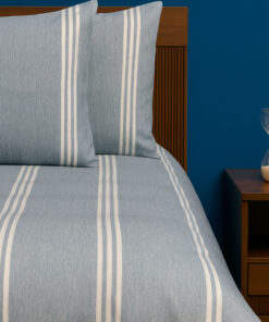 Juego de Duvet Catiónico Azul Triple Línea