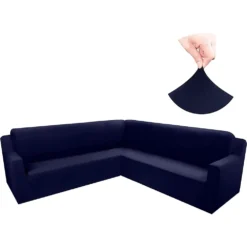 Funda ajustable para rinconera azul oscuro Casa LiLe