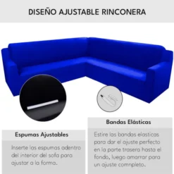 Alternative view of Funda ajustable para rinconera azul rey