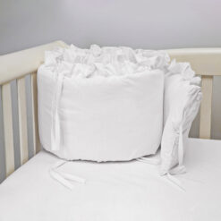 Bumper para cuna blanco con boleros